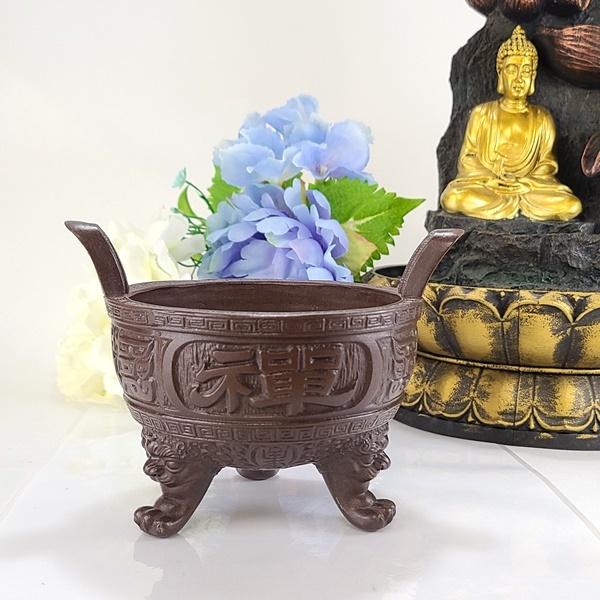 開運 香炉 陶器 宜興 おしゃれ 饕餮 縁起物 置物 風水 お守り 祈願