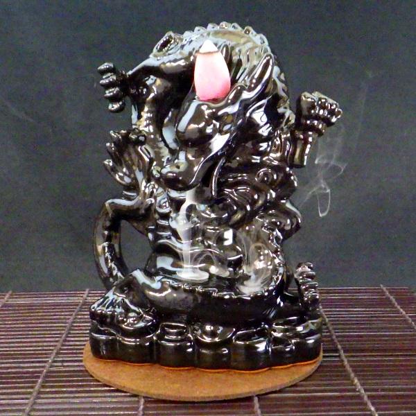 龍のお香立て 龍の置物 陶器 倒流香炉 倒流香 お香 逆流香炉