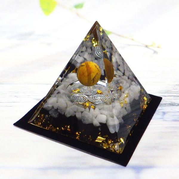 オルゴナイト ピラミッド型 タイガーアイ オニキス 水晶 天然石 癒し