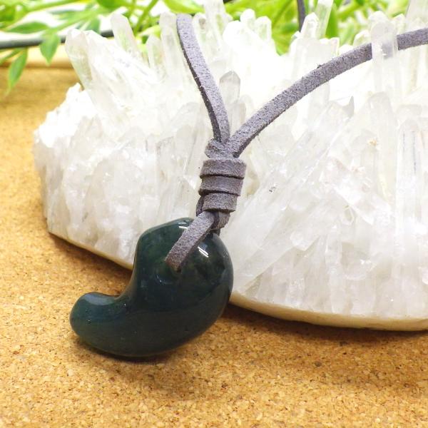 開運 勾玉 ネックレス 紐 インディアンアゲート 瑪瑙 勾玉 アゲート