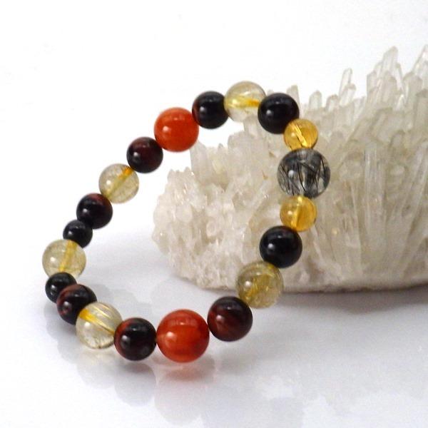 虎モチーフ ブレスレット 黒とオレンジ 虎モチーフ ブレスレット 黒とオレンジ AWNL】メンズ レッド