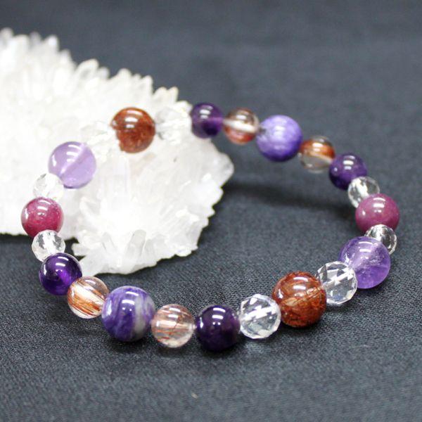 ★天然色★ ピンクチャロアイト　ストロベリークォーツ　ルビー　ブレスレット ピンクチャロアイトストロベリークォーツルビー