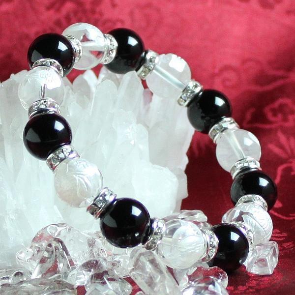 オニキス 水晶 七福神 ブレスレット パワーストーン メンズ レディース  