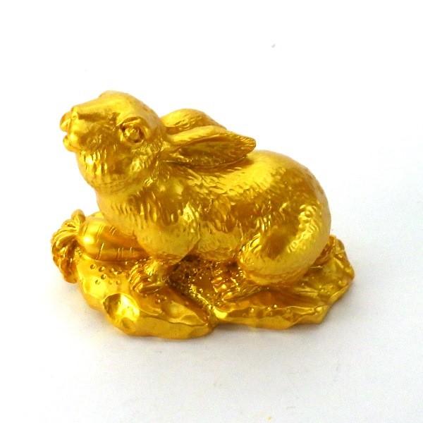 香炉うさぎ縁起物黄色金運