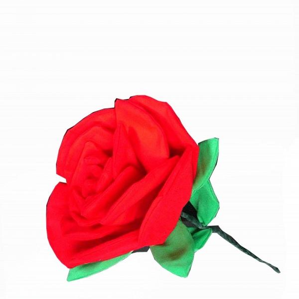 大輪の赤いバラの花。巨大バラの花。薔薇の花サイズはスイカップかぼちゃくらいのおおきさでビッグサイズ！サイズ花の直径約30cm、厚み約15cm茎から花高さ約40cm素材：八〓毛斯（綿100%）、宝判モスリン（レーヨン100%）　　　綿ネル、綿...