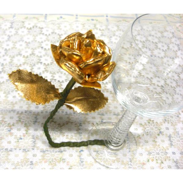 造花バラ 造花金色花 黄金色薔薇 金色バラ