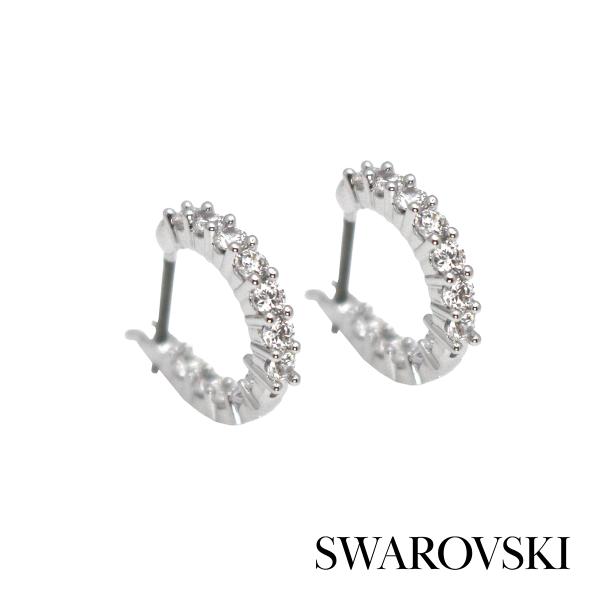 SWAROVSKI スワロフスキー Matrix Vittore フープピアス 5562126 ホワイト レディース ラウンドカット アクセサリー ジュエリー プレゼント［海外正規品］