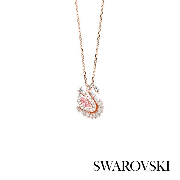 SWAROVSKI  スワロフスキー Swan 5732414 ネックレス ペンダント レディース スワン ロジウム ピンク ゴールド［海外正規品］