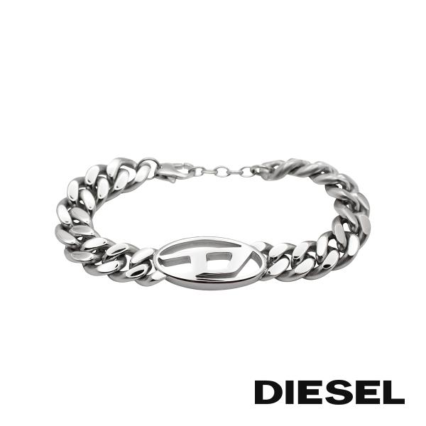 DIESEL ディーゼル DX1432040 メンズ シルバー ロゴ ブレスレット アクセサリー プレゼント［海外正規品］