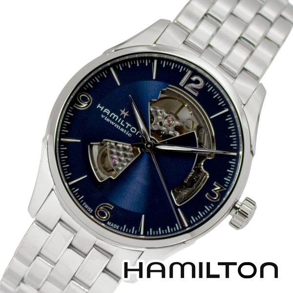 HAMILTON ハミルトン H32705141 42mm ジャズマスター オープンハート ブルー メンズ腕時計 自動巻き 80時間パワーリザーブ シースルーバック [海外正規品]