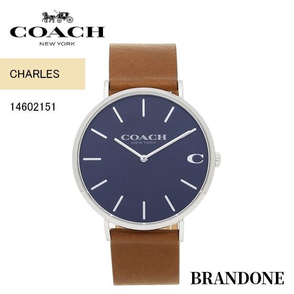 COACH　コーチ　14602151　CHARLES　チャールズ　腕時計　ウォッチ　クオーツ　メンズ　ブラウン　レザー　41mm