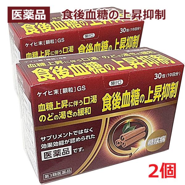 【2個】【第3類医薬品】ケイヒ末 顆粒 GS 30包×2個　食後血糖の上昇抑制