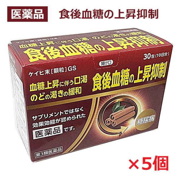 【5個】【第3類医薬品】ケイヒ末 顆粒 GS 30包×5個　食後血糖の上昇抑制