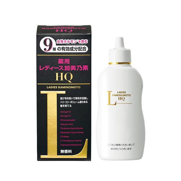 レディース加美乃素HQは、女性ホルモン(※1)を含む9種の有効成分が頭皮・毛球部への栄養供給を円滑にして抜け毛を防ぎ、ハリ・コシ・ボリューム感のある健やかな髪を育成します。アミノ酸(※2)と植物エキス(※3)が頭皮にうるおいを与え、頭皮環境...