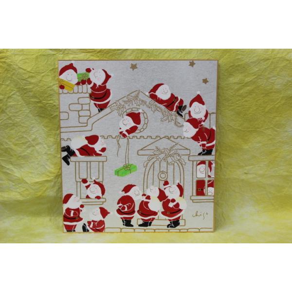 たむらしげる 手彩色 版画 サンタクロース 直筆サイン シリアル