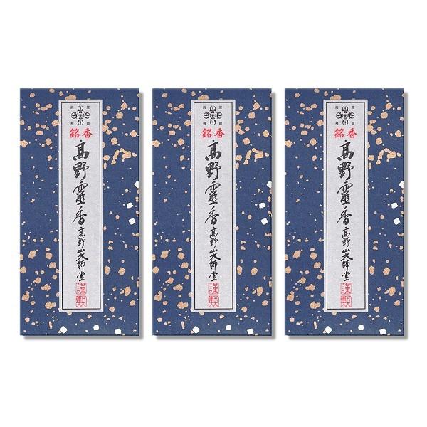 高野山のお線香「高野霊香（こうやれいこう）」の３箱セットです。銘香高野霊香５寸（約７５本入）×３箱線香の長さ：13cm燃焼時間：約30分各外箱サイズ：縦14.5cm×横7cm×厚み2cm■ギフト対応について包装は、非対応のし紙は、非対応■発...