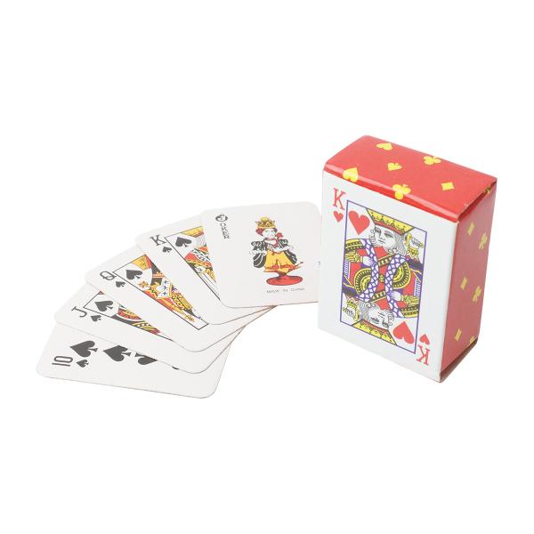 カードサイズ(約)：41×30mmパッケージサイズ(約)：43×32×18mm枚数：54枚/個(ジョーカー2枚)素材：コート紙セット内容：2個セット製造国：中国※トランプの絵柄やパッケージのデザインは入荷時期により異なる場合がございます。※...