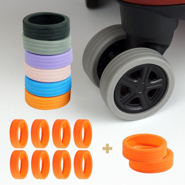 騒音軽減やキャスターの傷や汚れを防止するキャスターカバー。伸縮性のシリコン素材を使用しているのでボコボコした路面からの衝撃を軽減し、走行時の騒音を軽減してくれます。汚れたら丸洗いが可能！商品詳細適合キャスター：直径：約5cm〜約6cm個数：...