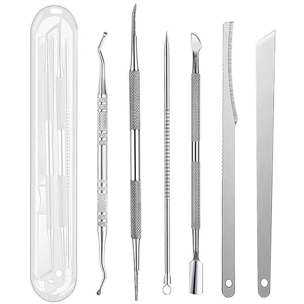 サイズ(約)：画像参照材質：ステンレス鋼セット内容：ツール6点＋収納ケース重量(約)：70g (合計) 製造国：中国【注意事項】※説明書や撮影用小物は付属しておりません。※収納ケースのデザインや材質は製造ロットや入荷時期により異なる場合がご...