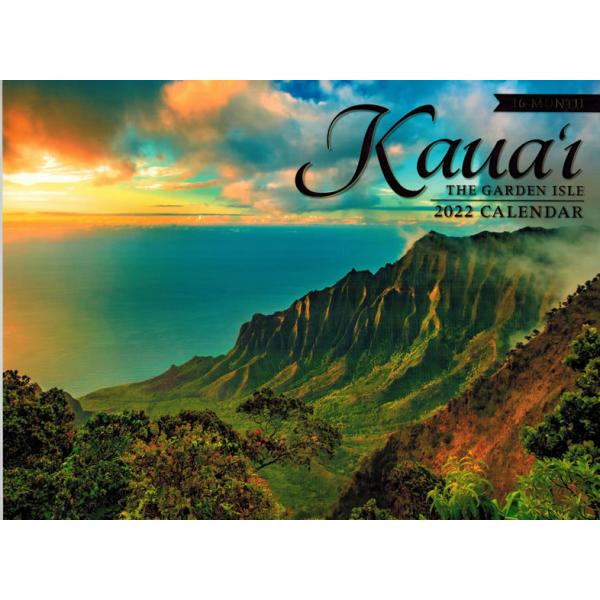 過去カレンダー 2022年 ハワイ カレンダー（16カ月カレンダー）Kaua'i The Garden Isle　カウアイ島　2022 ハワイアン雑貨　アイランドヘリテイジ社製