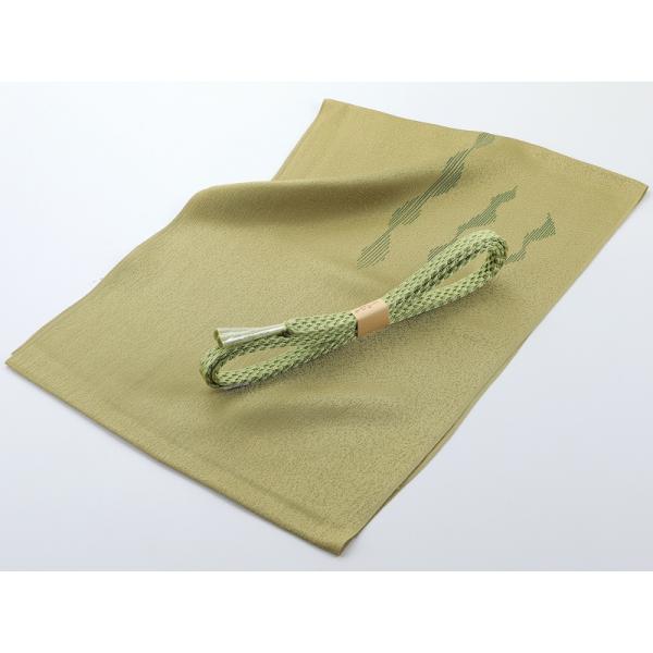 お洒落 正絹 帯締め 帯揚げ 2点セット グリーン  as-143-50