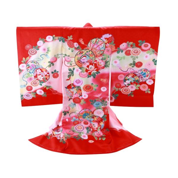 お宮参り 金彩加工 正絹 着物 長襦袢 セット 女児 女の子 子供 産着