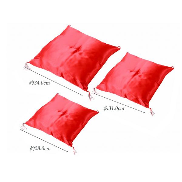 置き物用 ミニ 座布団 ポリエステル 日本製 3サイズ 赤系 tk-330 : 和