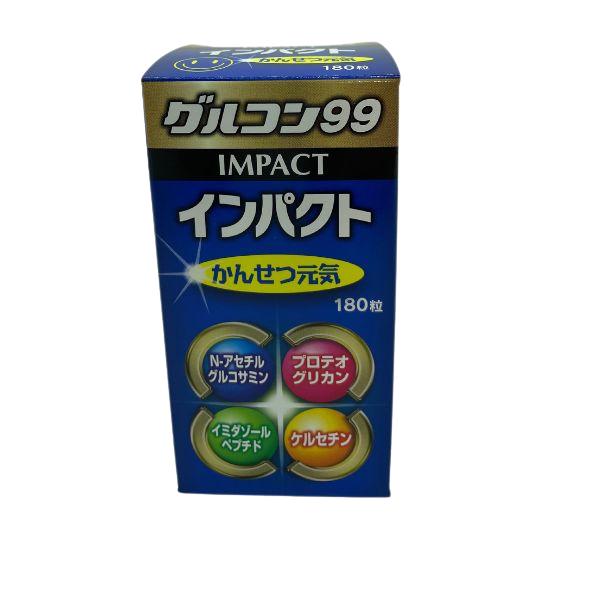 「グルコン99インパクト」N-アセチルグルコサミン、コンドロイチン、MSM、ヒアルロン酸などの健康成分をバランスよく配合したサプリメント。スムーズな毎日をサポートし、快適な動きを維持したい方におすすめです。