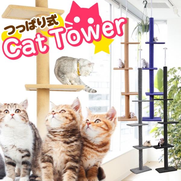 キャットタワー 突っ張り / シンプル キャットポール 木登り