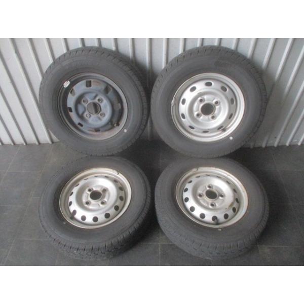 109645 【即決】 U61V U71V スチール ホイール ハブ径56mm タイヤ 国産 ダンロップ 145/R12/6PR 4本 個人宅ダメ 【直接引取り不可】