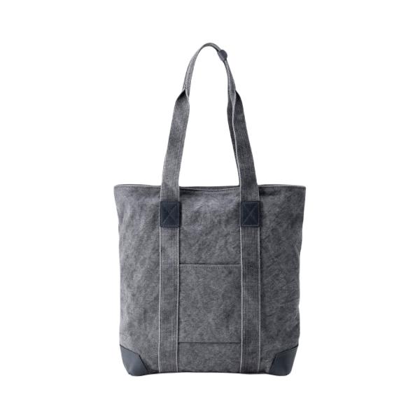 豊岡鞄（認定商品・FEEDBAG）豊岡製・神鍋山火山灰染め（松煙炭入り） 8号帆布・縦型トートバッグ FB-100-B