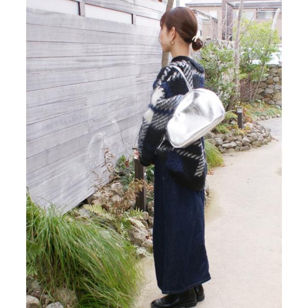 Folna(フォルナ　RD) ホイルレザーボストンバッグ S-SIZE　SILVER　fo-083338