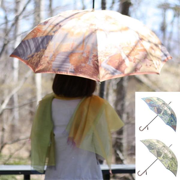 (八ヶ岳の森)〔日本製〕【晴雨兼用】長傘 八ヶ岳倶楽部の美しい雑木林の風景を映しこんだ晴雨兼用雨傘  mt-yg