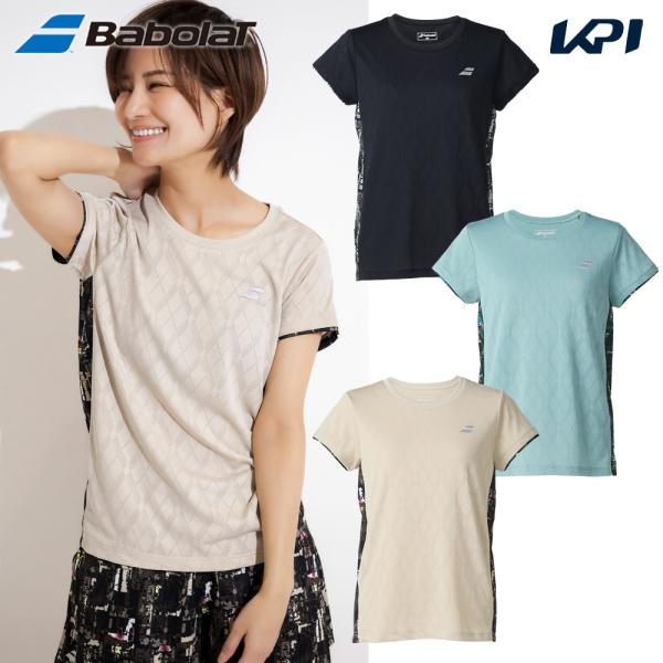 バボラ Babolat テニスウェア レディース   PURE SHORT SLEEVE SHIRT ゲームシャツ 半袖シャツ BWG5373 2025FW