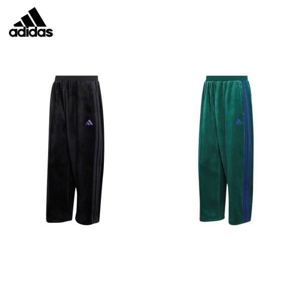 アディダス adidas マルチSPウェア メンズ   スタジアム ルーズフィット ベロア フルレングス オープンヘム トラックパンツ DWB95 2026FW