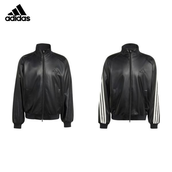 アディダス adidas マルチSPウェア メンズ   スタジアム ルーズフィット フェイクレザー トラックジャケット HL312 2026FW
