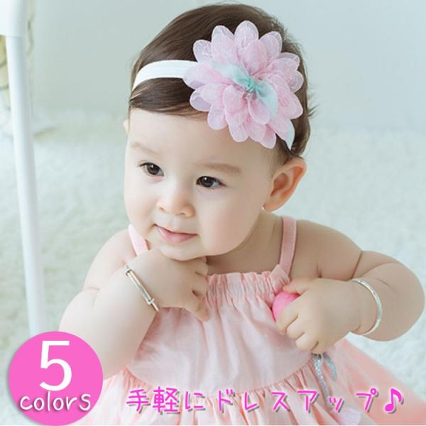 Qoo10 ヘアアクセサリー 髪飾り 花 レース チャーム付き ヘアバンド ヘッドバンド ベビー 赤ちゃん 幼児 子供 手作り 布花ヘッドバンドのッズ お花 かわいい