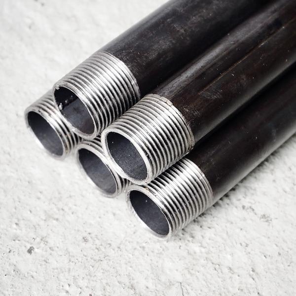 パイプクランプ用パイプ (両端ネジ切り) 黒 800mm (5本セット