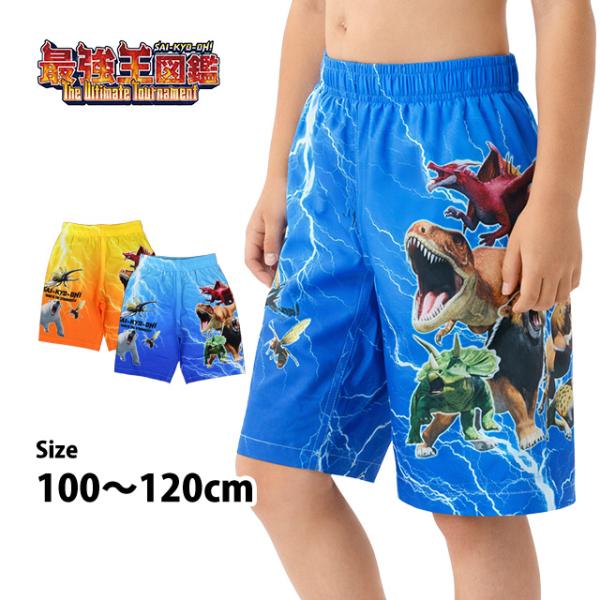 水着 スイムパンツ 海パン 最強王図鑑 男の子 キッズ 子供 サーフパンツ トランクス 海水パンツ 子供水着 100cm 110cm 120cm
