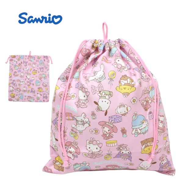 巾着袋 給食袋 女の子 サンリオ 給食エプロン入れ 体操服袋 Mサイズ 幼稚園 小学校 入園入学準備 日本製 子供