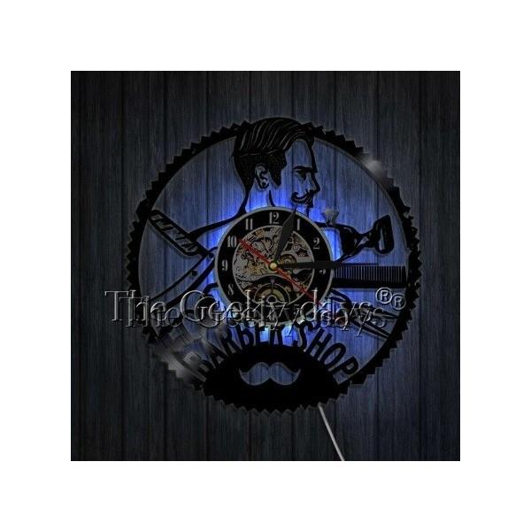 家具 インテリア インテリア時計 掛け時計 壁掛け時計 レコード盤 壁掛け時計 理容師 美容師 床屋