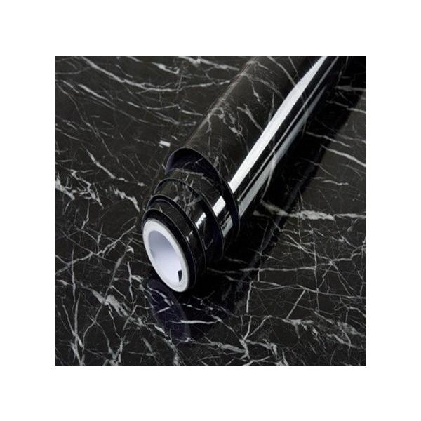 壁紙 大理石模様 ブラック 防水pvc Diy リフォーム インテリア