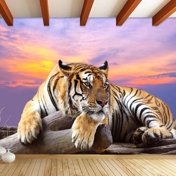 壁紙 内装 限定1品 ３d 動物 虎 サバンナ インテリア 訳あり品送料無料