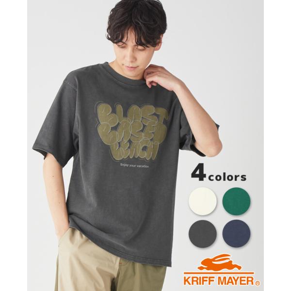 クリフメイヤー KRIFF MAYER 半袖 Tシャツ メンズ ユニセックス ヴィンテージ ユーズド加工 コットン100% アメカジ 夏 ピグメントTEE BEACH