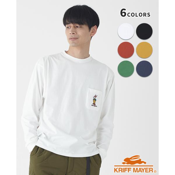 クリフメイヤー KRIFF MAYER メンズ ユニセックス 長袖 Tシャツ ポケットロゴ 綿 2024FW ラビット ミニ刺繍 ポケット ロンT