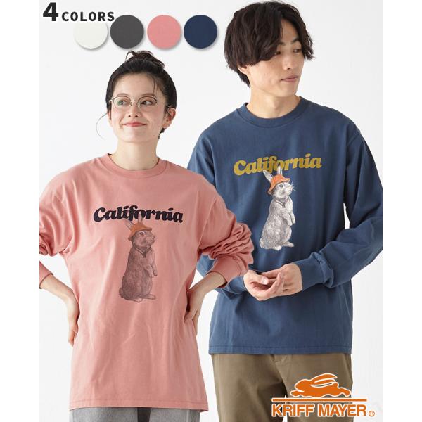 クリフメイヤー KRIFF MAYER メンズ レディース ユニセックス 長袖 Tシャツ プリント アニマル ラビット 2025SS RUUU コラボ ロンT CAL