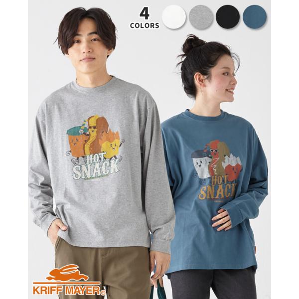 クリフメイヤー メンズ ユニセックス 長袖 Tシャツ プリント 袖リブ クルーネック アメカジ 秋 春 POPコミックブラザーズロンT スナック 爆買