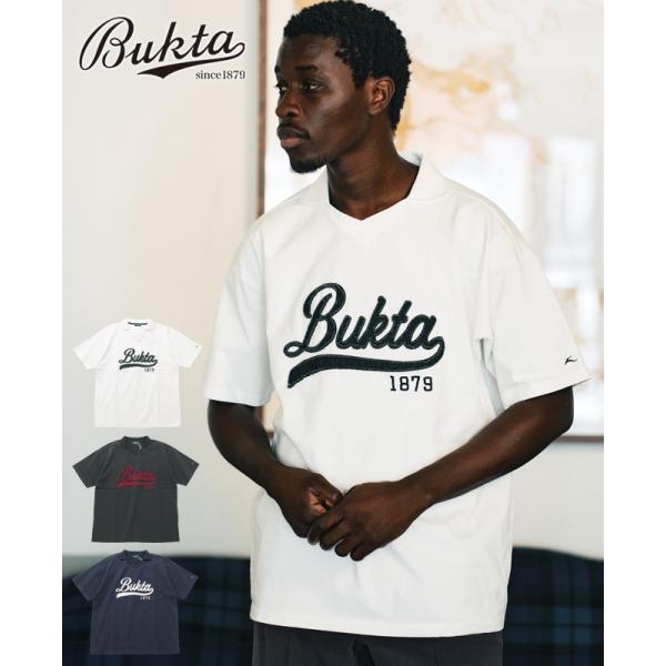 バクタ Bukta メンズ ユニセックス 半袖 ポロシャツ Tシャツ ロゴ アップリケ アメカジ カジュアル スポーツ ストリート 夏 ヘビーウェイトゲームTEEポロ