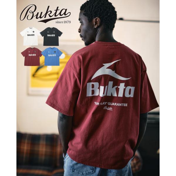 バクタ Bukta メンズ ユニセックス 半袖 Tシャツ ロゴプリント バックプリント ワッペン カジュアル スポーツ ストリート 夏 ヘビーウェイトT ユニホーム