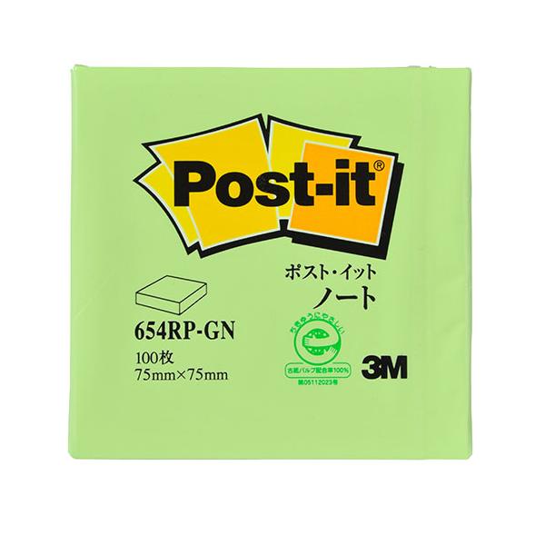 3M-654RP-GN ポストイット再生紙 ノート グリーン ※詳細は商品説明をご確認下さい。商品ページは縦長です。